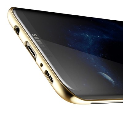 Samsung Galaxy S8 (G950) Baseus Glitter plastikinis skaidrus permatomas auksinis dėklas / Priedai.lt
