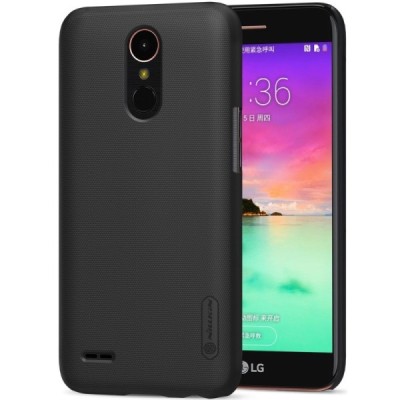 LG K10 2017 (X400, M250N) Nillkin Frosted Shield juodas plastikinis dėklas + apsauginė ekrano plėvelė / Priedai.lt