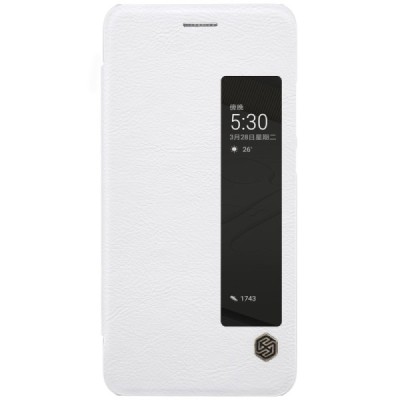 Prabangus „Nillkin“ Qin serijos baltas odinis atverčiamas Huawei P10 (Huawei Ascend P10) dėklas - knygutė / Priedai.lt