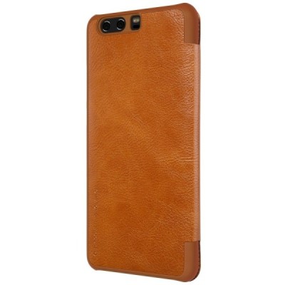 Prabangus „Nillkin“ Qin serijos rudas odinis atverčiamas Huawei P10 (Huawei Ascend P10) dėklas - knygutė / Priedai.lt