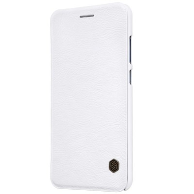 Prabangus „Nillkin“ Qin serijos baltas odinis atverčiamas Huawei P10 Lite dėklas - knygutė / Priedai.lt