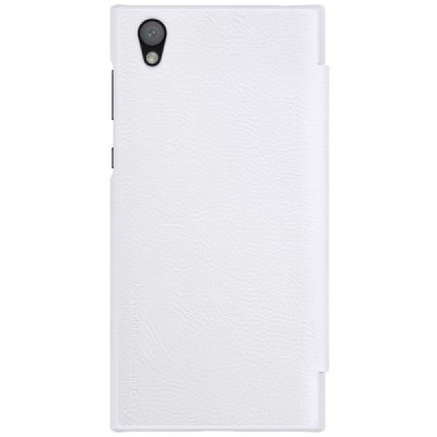 Prabangus „Nillkin“ Qin serijos baltas odinis atverčiamas Sony Xperia L1 (G3311, G3312, G3313) dėklas / Priedai.lt