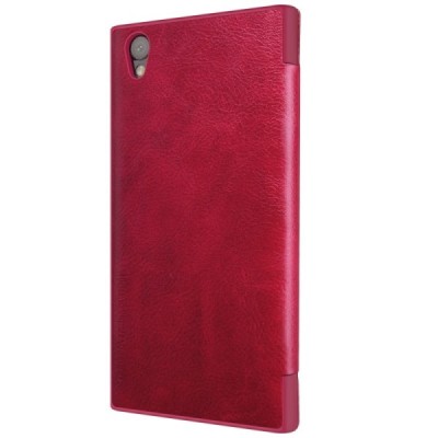 Prabangus „Nillkin“ Qin serijos raudonas odinis atverčiamas Sony Xperia L1 (G3311, G3312, G3313) dėklas / Priedai.lt