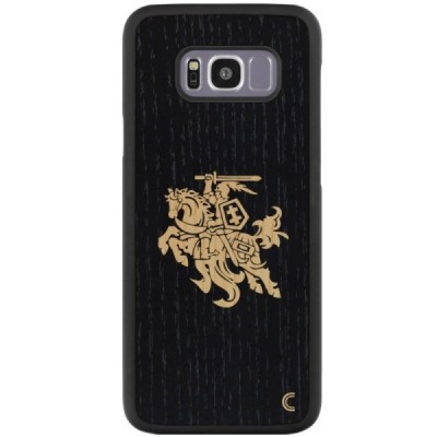 Samsung Galaxy S8+ (G955) „Crafted Cover“ Juodas Vytis natūralaus medžio dėklas (šviesus medis) / Priedai.lt