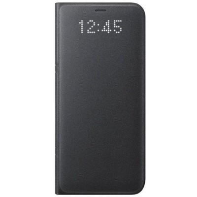 Samsung Galaxy S8+ (G955) originalus Led View Cover atverčiamas juodas odinis dėklas - piniginė / Priedai.lt