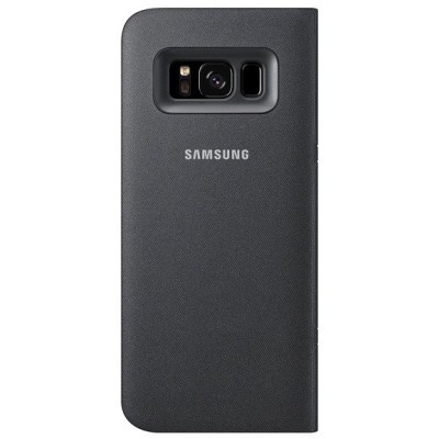 Samsung Galaxy S8+ (G955) originalus Led View Cover atverčiamas juodas odinis dėklas - piniginė / Priedai.lt