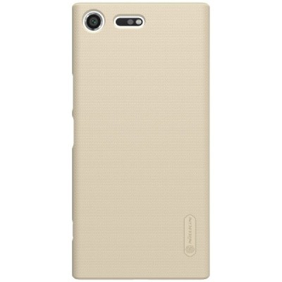 Nillkin Frosted Shield Sony Xperia XZ Premium (Xperia XZ Premium Dual) auksinis plastikinis dėklas + apsauginė ekrano plėvelė / 