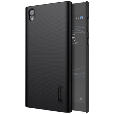 Nillkin Frosted Shield Sony Xperia L1 (G3311, G3312, G3313) juodas plastikinis dėklas + apsauginė ekrano plėvelė / Priedai.lt