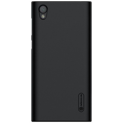 Nillkin Frosted Shield Sony Xperia L1 (G3311, G3312, G3313) juodas plastikinis dėklas + apsauginė ekrano plėvelė / Priedai.lt