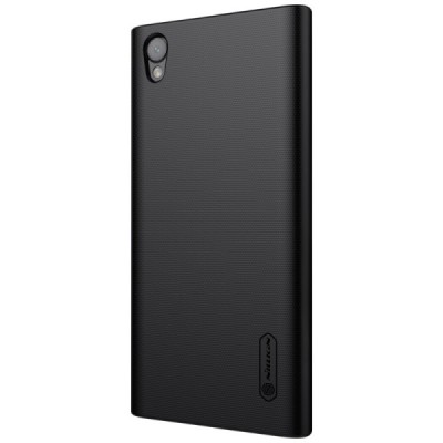 Nillkin Frosted Shield Sony Xperia L1 (G3311, G3312, G3313) juodas plastikinis dėklas + apsauginė ekrano plėvelė / Priedai.lt