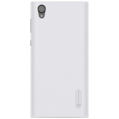 Nillkin Frosted Shield Sony Xperia L1 (G3311, G3312, G3313) baltas plastikinis dėklas + apsauginė ekrano plėvelė / Priedai.lt