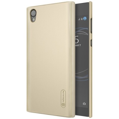 Nillkin Frosted Shield Sony Xperia L1 (G3311, G3312, G3313) auksinis plastikinis dėklas + apsauginė ekrano plėvelė / Priedai.lt