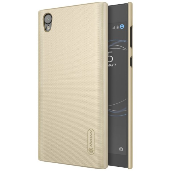 „Nillkin“ Frosted Shield dėklas - auksinis + apsauginė ekrano plėvelė (Xperia L1)