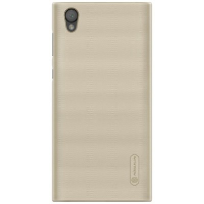 Nillkin Frosted Shield Sony Xperia L1 (G3311, G3312, G3313) auksinis plastikinis dėklas + apsauginė ekrano plėvelė / Priedai.lt