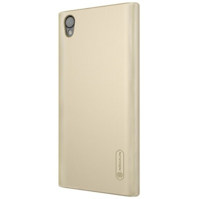 Nillkin Frosted Shield Sony Xperia L1 (G3311, G3312, G3313) auksinis plastikinis dėklas + apsauginė ekrano plėvelė / Priedai.lt