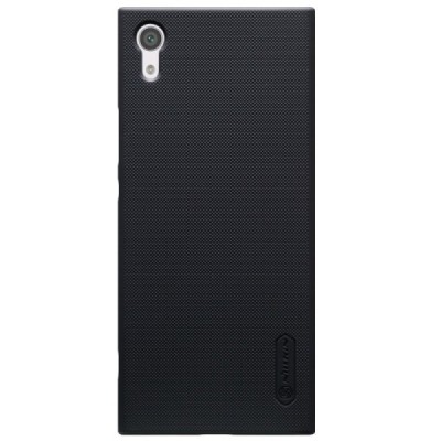 Nillkin Frosted Shield Sony Xperia XA1 (G3121, G3123, G3125, G3112, G3116) juodas plastikinis dėklas + apsauginė ekrano plėvelė 
