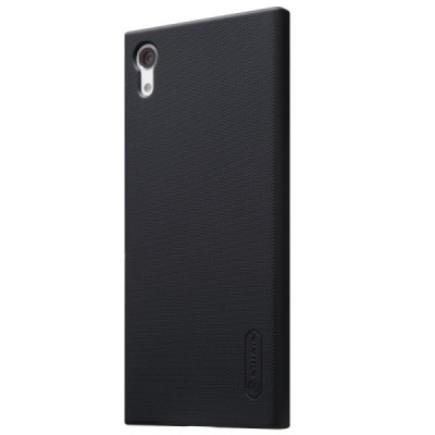 Nillkin Frosted Shield Sony Xperia XA1 (G3121, G3123, G3125, G3112, G3116) juodas plastikinis dėklas + apsauginė ekrano plėvelė 
