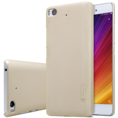 Xiaomi Mi 5S Nillkin Frosted Shield auksinis plastikinis dėklas + apsauginė ekrano plėvelė / Priedai.lt