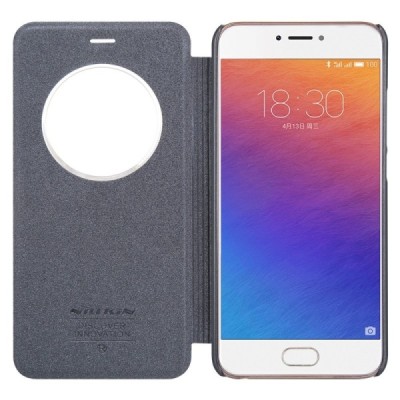 Meizu Pro 6 pilkas odinis atverčiamas Nillkin Sparkle dėklas / Priedai.lt