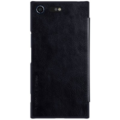 Prabangus „Nillkin“ Qin serijos juodas odinis atverčiamas Sony Xperia XZ Premium (Xperia XZ Premium Dual) dėklas - knygutė / Pri