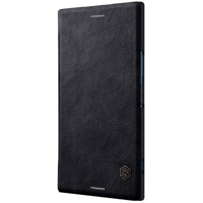 Prabangus „Nillkin“ Qin serijos juodas odinis atverčiamas Sony Xperia XZ Premium (Xperia XZ Premium Dual) dėklas - knygutė / Pri