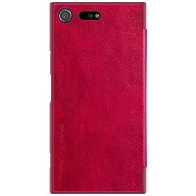 Prabangus „Nillkin“ Qin serijos raudonas odinis atverčiamas Sony Xperia XZ Premium (Xperia XZ Premium Dual) dėklas - knygutė / P