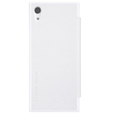 Prabangus „Nillkin“ Qin serijos baltas odinis atverčiamas Sony Xperia XA1 (G3121, G3123, G3125, G3112, G3116) dėklas - knygutė /