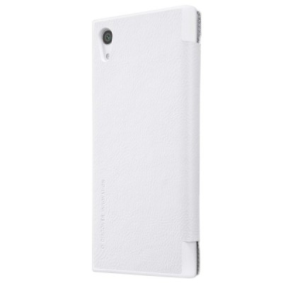 Prabangus „Nillkin“ Qin serijos baltas odinis atverčiamas Sony Xperia XA1 (G3121, G3123, G3125, G3112, G3116) dėklas - knygutė /
