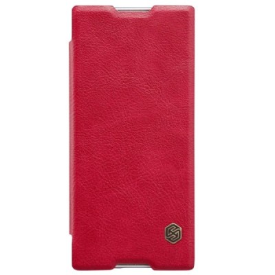 Prabangus „Nillkin“ Qin serijos raudonas odinis atverčiamas Sony Xperia XA1 (G3121, G3123, G3125, G3112, G3116) dėklas - knygutė