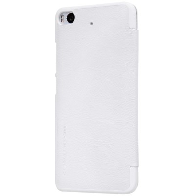 Prabangus „Nillkin“ Qin serijos baltas odinis atverčiamas Xiaomi Mi 5S dėklas - knygutė / Priedai.lt