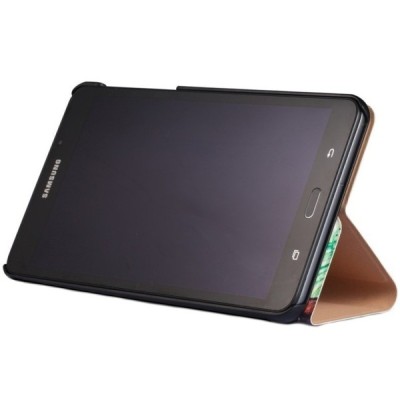 Samsung Galaxy Tab A 7.0 2016 (T280, T285) atverčiamas spalvotas, baltas odinis dėklas - knygutė / Priedai.lt