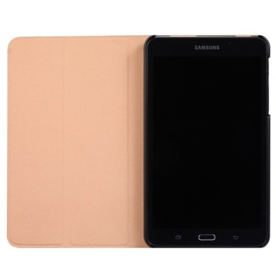 Samsung Galaxy Tab A 7.0 2016 (T280, T285) atverčiamas spalvotas, baltas odinis dėklas - knygutė / Priedai.lt