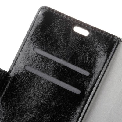 Xiaomi Mi 5S  atverčiamas juodas odinis dėklas, knygutė - piniginė / Priedai.lt