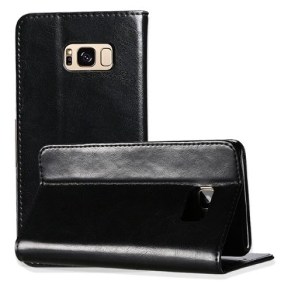 „Kalaideng“ Royale atverčiamas juodas odinis Samsung Galaxy S8 (G950)  dėklas / Priedai.lt