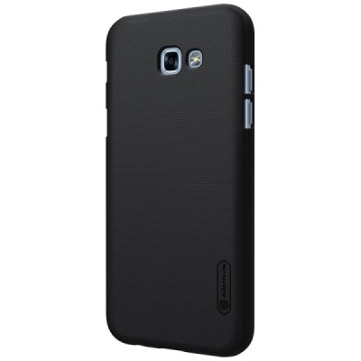 Samsung Galaxy A7 2017 (A720) Nillkin Frosted Shield juodas plastikinis dėklas + apsauginė ekrano plėvelė / Priedai.lt