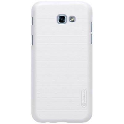 Samsung Galaxy A7 2017 (A720) Nillkin Frosted Shield baltas plastikinis dėklas + apsauginė ekrano plėvelė / Priedai.lt