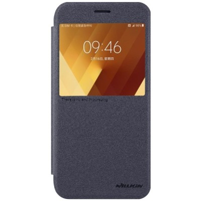 Samsung Galaxy A7 2017 (A720) pilkas odinis atverčiamas Nillkin Sparkle dėklas / Priedai.lt