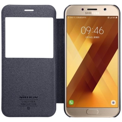 Samsung Galaxy A7 2017 (A720) pilkas odinis atverčiamas Nillkin Sparkle dėklas / Priedai.lt