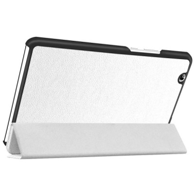 Huawei MediaPad M3 8.4 atverčiamas baltas odinis dėklas - knygutė / Priedai.lt