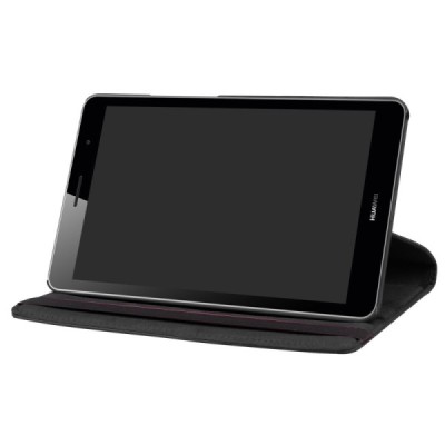 Huawei MediaPad T3 8.0 atverčiamas, sukamas 360 laipsnių, juodas odinis dėklas - stovas / Priedai.lt