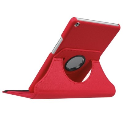 Huawei MediaPad T3 8.0 atverčiamas, sukamas 360 laipsnių, raudonas odinis dėklas - stovas / Priedai.lt