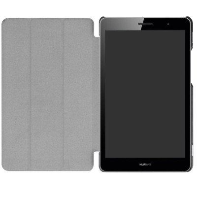 Huawei MediaPad T3 8.0 atverčiamas aukso spalvos odinis dėklas - knygutė / Priedai.lt