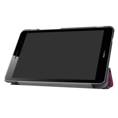 Huawei MediaPad T3 8.0 atverčiamas spalvotas, pilkas odinis dėklas - knygutė / Priedai.lt