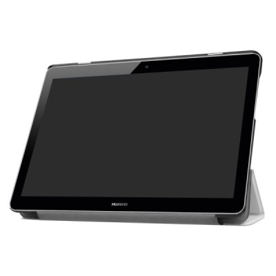 Huawei MediaPad T3 10 atverčiamas baltas odinis dėklas - knygutė / Priedai.lt
