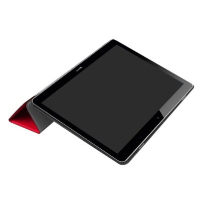 Huawei MediaPad T3 10 atverčiamas raudonas odinis dėklas - knygutė / Priedai.lt