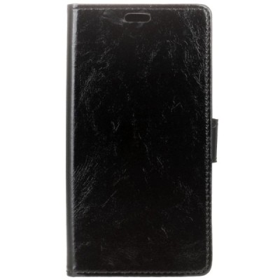 Asus Zenfone Go (ZB552KL) atverčiamas juodas odinis dėklas, knygutė - piniginė / Priedai.lt