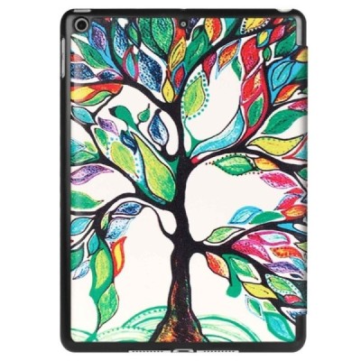 Apple iPad 9.7" 2017 (iPad 9.7" 2018) atverčiamas spalvotas, baltas odinis dėklas - knygutė / Priedai.lt
