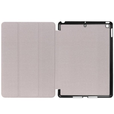 Apple iPad 9.7" 2017 (iPad 9.7" 2018) atverčiamas spalvotas, baltas odinis dėklas - knygutė / Priedai.lt