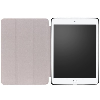 Apple iPad 9.7" 2017 (iPad 9.7" 2018) atverčiamas spalvotas, baltas odinis dėklas - knygutė / Priedai.lt