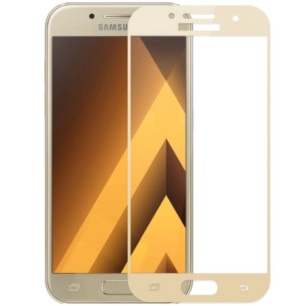 „Calans“ Tempered Glass pilnai dengiantis apsauginis ekrano stiklas 0.2 mm - auksinis (Galaxy A7 2017)